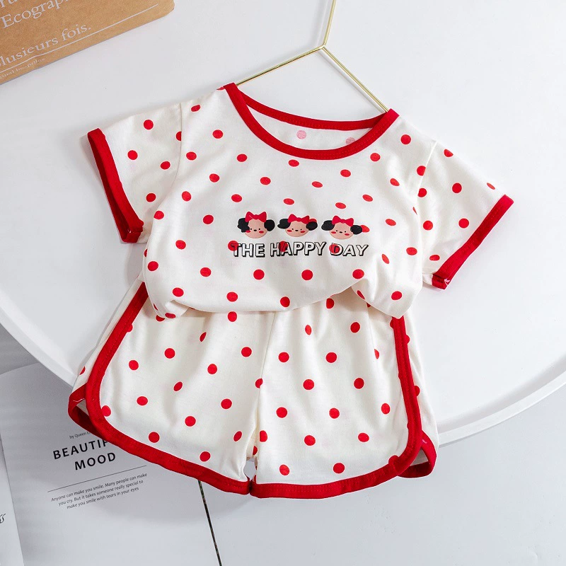 Летний набор, футболка с мультфильмом для девочки, детская одежда, западный стиль