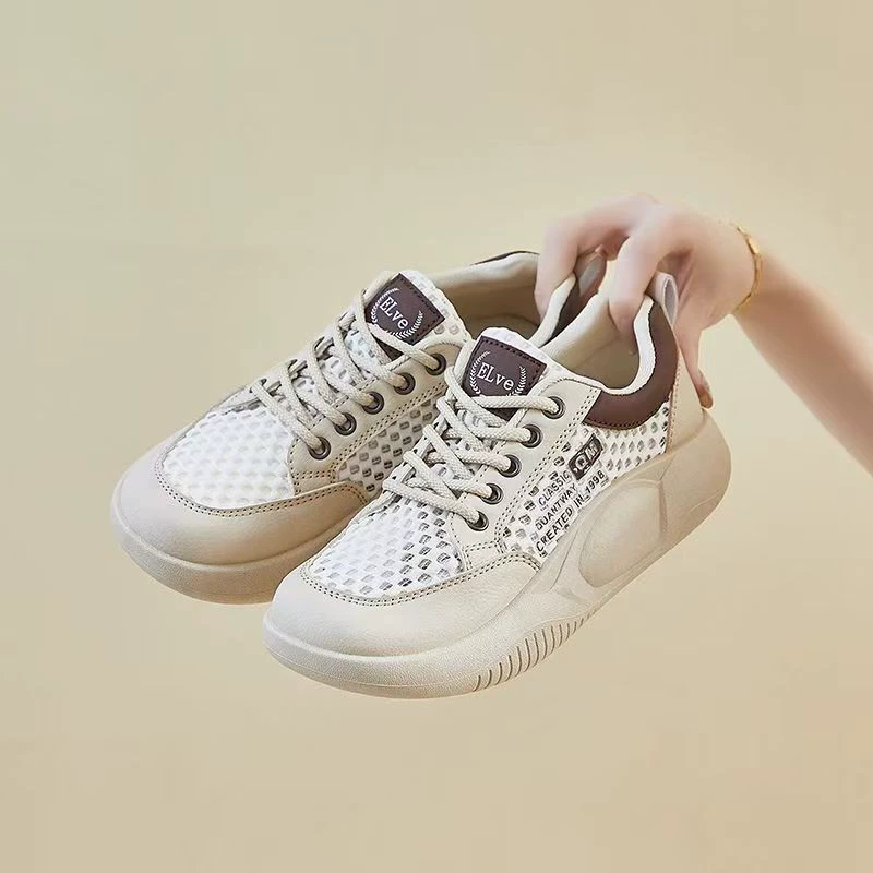 Женские дышащие кроссовки из сетки, летняя новинка 2025 года, модный стиль, мягкая нескользящая подошва, спортивная обувь.