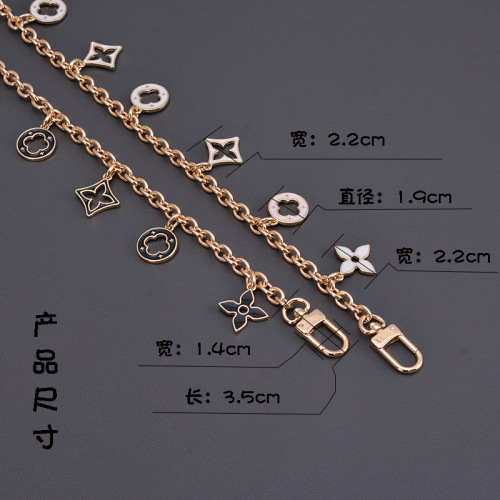 Bag Strap Conversion Pendant Chain Decorative Chain Metal Strap Bag Chain Old Flower Black and White Shoulder Strap Luggage Hardware Accessories