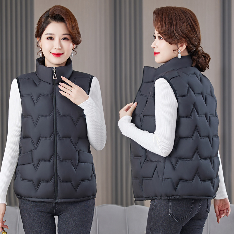 2023 otoño y invierno nuevo chaleco de algodón mujer corto estilo coreano sin mangas chaleco de plumón chaleco de gran tamaño chaleco hombro image 3