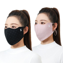 冬季蕾丝加厚加大保暖棉布口罩户外骑行防风防尘防冻护脸大脸女