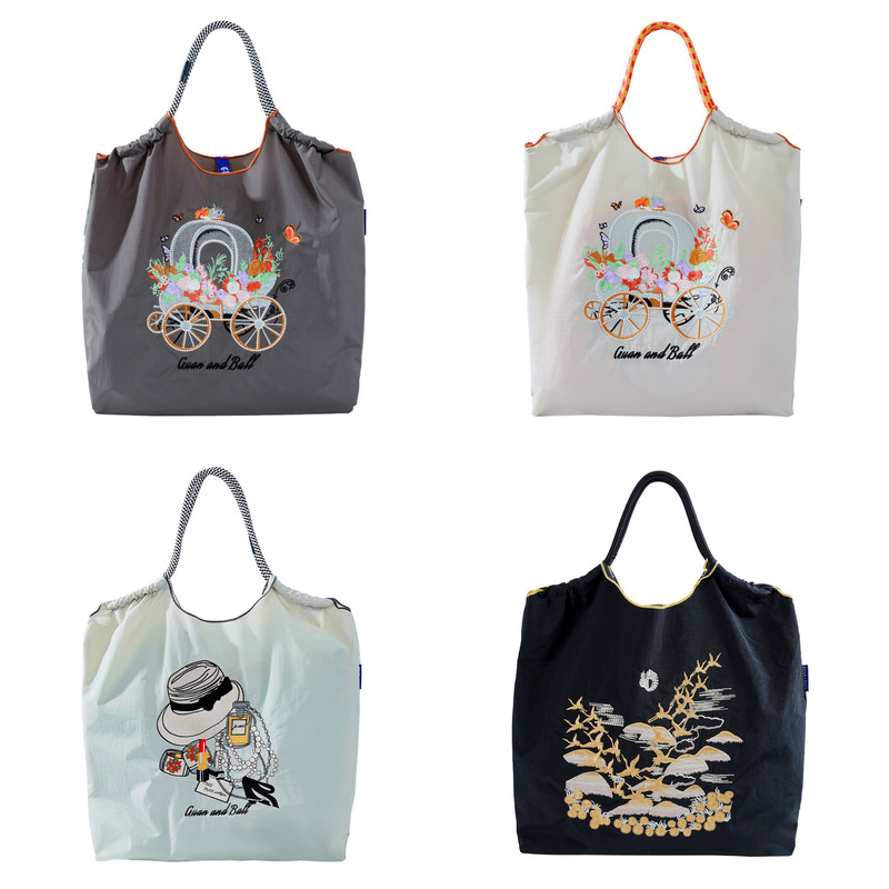 New Carefully Selected Trendy Cartoon Embroidered Ballchain Eco-Friendly Bag Shopping Bag Embroidered Shoulder Bag