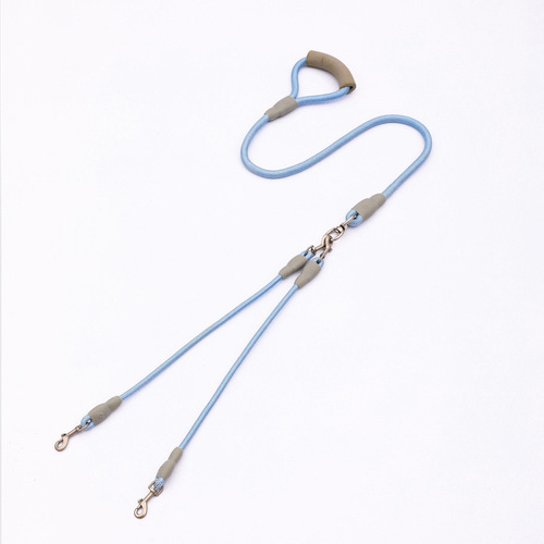 Dog leash, dog leash, medium-sized double dog chain, double-ended traction, one-to-two leash, pet supplies wholesale