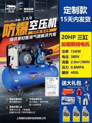 Fengbao Explosion-Proof Air Compressor 380V: Hava kompressorları - all-copper-208-three-phase-explosion-proof-motor-lead-time-1-2-weeks