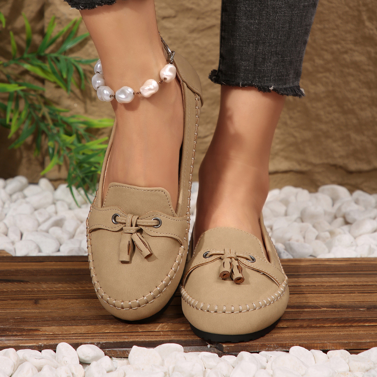 Women's Classic Tassel Loafers Slip-On Shoes - Spring Summer Casual Comfortable Flat Shoes For Women_vogvips.com