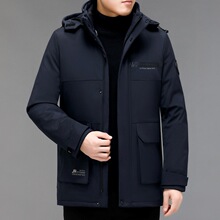 专柜正品男士羽绒服2025冬季休闲百搭中年爸爸爸保暖鹅绒连帽外套
