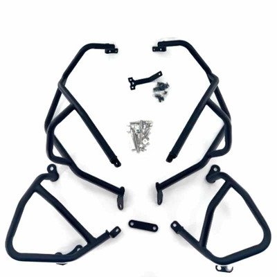 Suitable for Wuji Ds900X Guard Motorcycle bumper - black-upper-and-lower-guardrails-export-quality-thickened