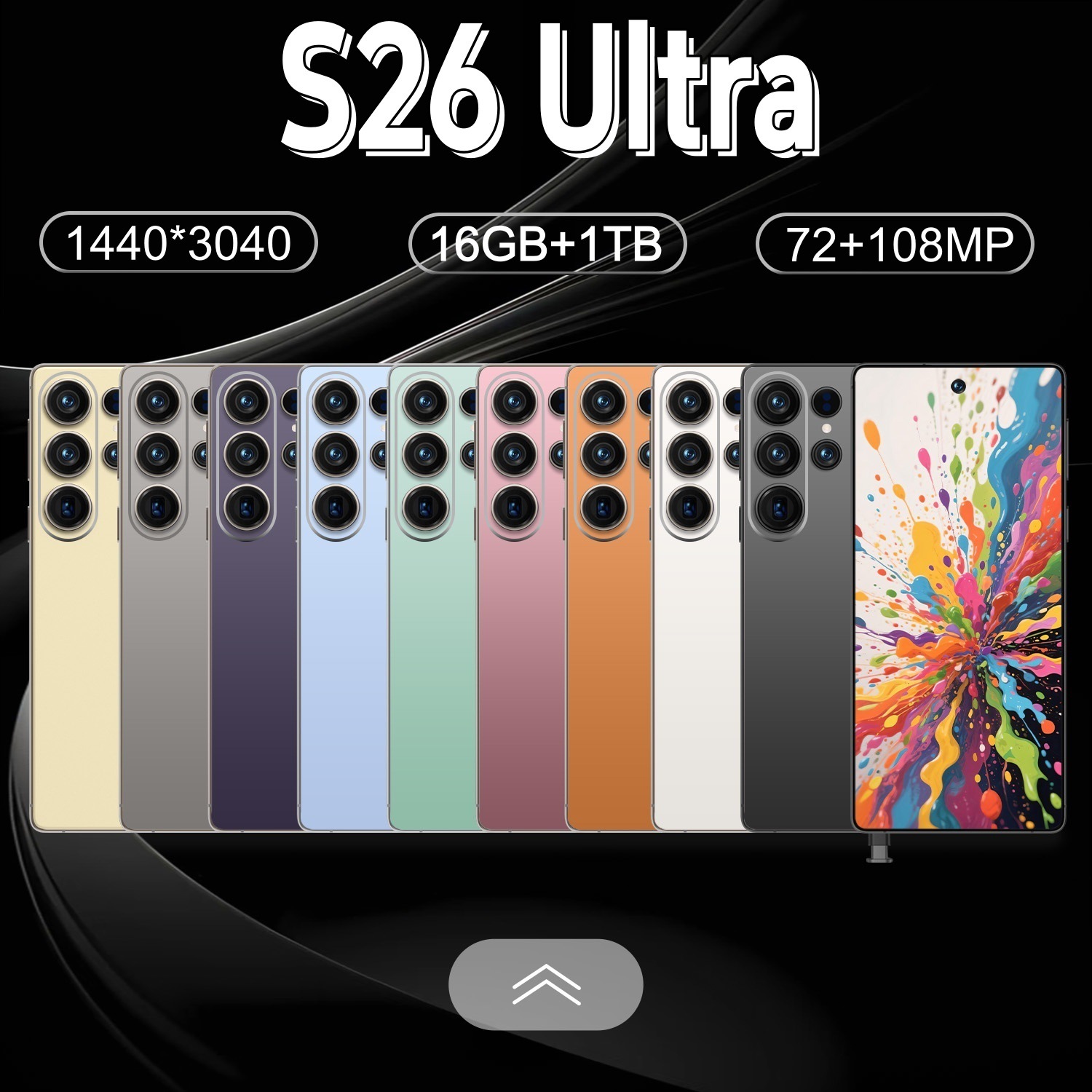 Cugo新款跨境手机内置笔S26 Ultra 4G 6.8寸4+64TikTok手机供应商