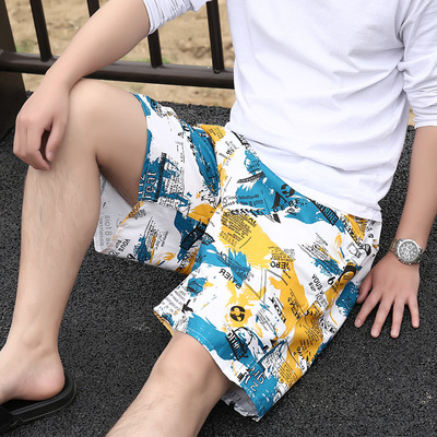 Beach pants Schoolboy shorts swimming trunks Easy leisure time shorts Sports pants Five point pants Quick drying new pattern Beach pants