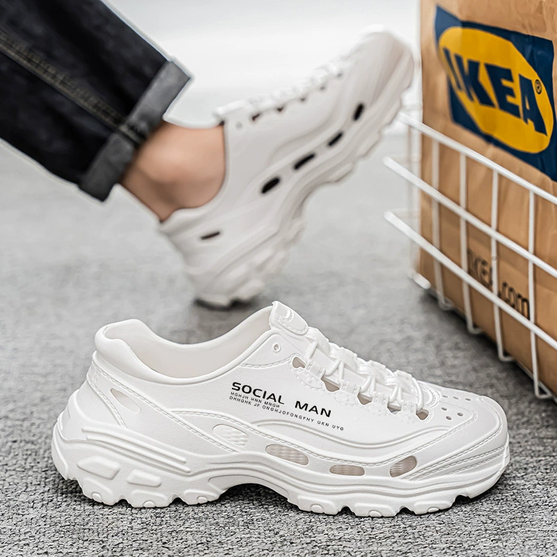 Летняя верхняя одежда, сабо на толстой подошве, мужская уличная обувь для прогулок, повседневная спортивная обувь для вождения, пляжные сандалии