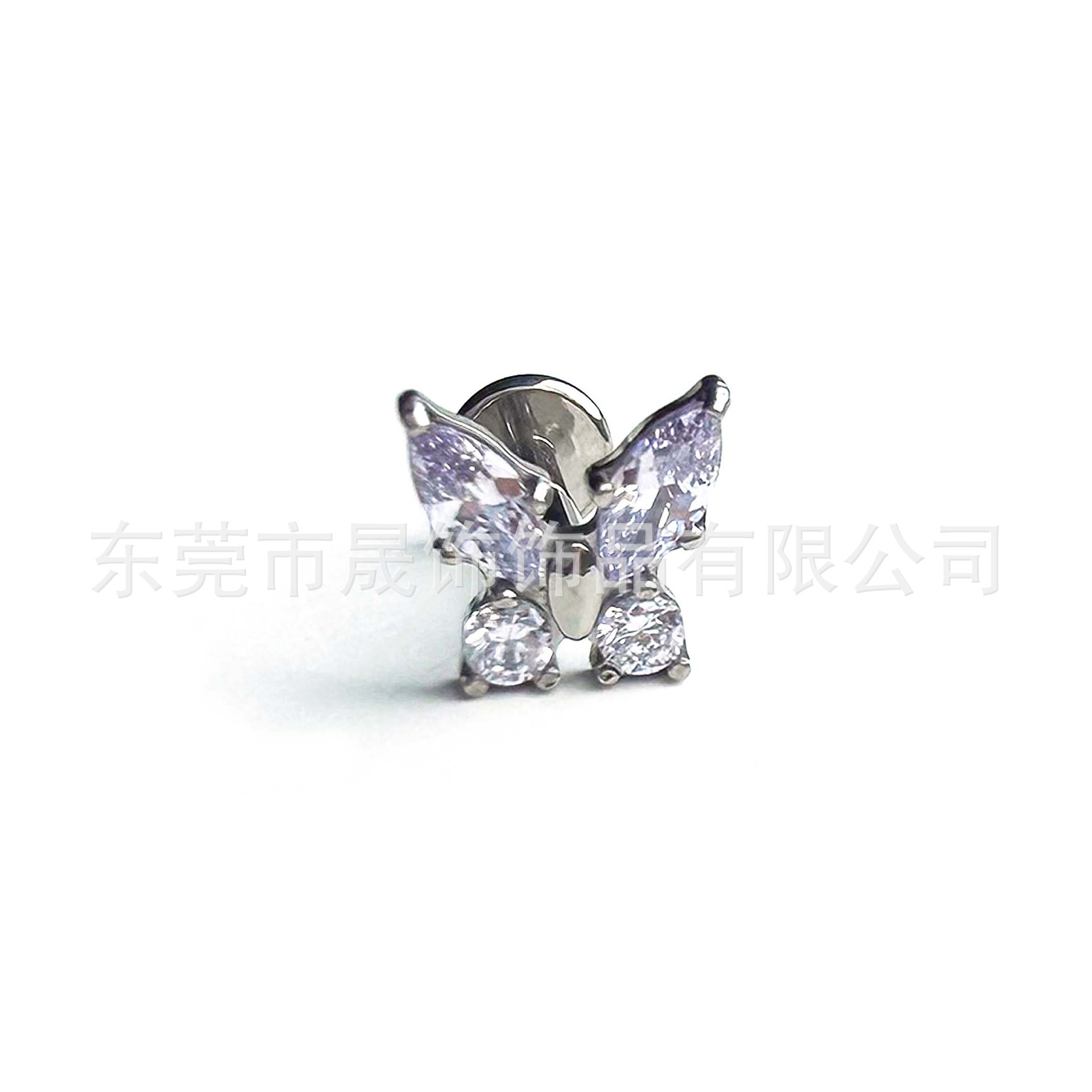 F136 Titanium Multicolor 马眼 Butterfly Cubic Zirconia G23 Implant Grade Titanium 人体 Piercing Jewelry Helix Cartilage Stud Geometric 造型炫