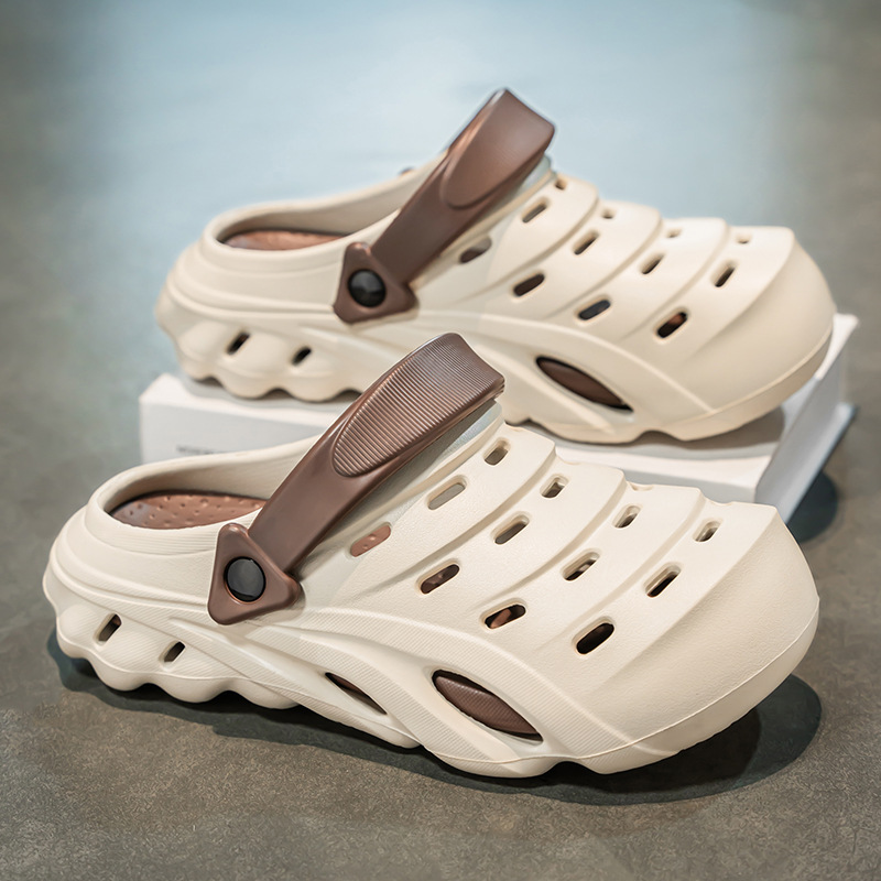 Zapatos con agujeros transpirables para hombre EVA verano nuevo estilo sandalias antideslizantes de suela gruesa zapatos de playa deportivos de dos desgaste image 8