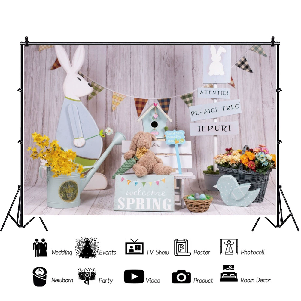 Easter Restaurant Rabbit Eaxia Room Orthopedine Event Party Photography Background Caps Cross -border props wholesale