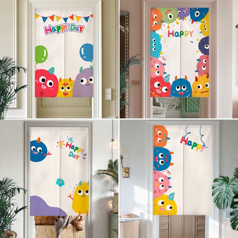 Fabric Door Curtain Bedroom Decoration Children's Room Half Curtain Kitchen Partition Toilet Blocking Entrance Curtain