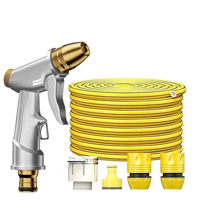 German high-pressure car wash water gun for home use, connects to tap water, car wash water gun, hose, pressure-boosting powerful floor cleaning nozzle (High pressure car wash water gun) - german-precisionhigh-pressure-water-gun-3m-thickened-explosion-proof-hose-connector-set