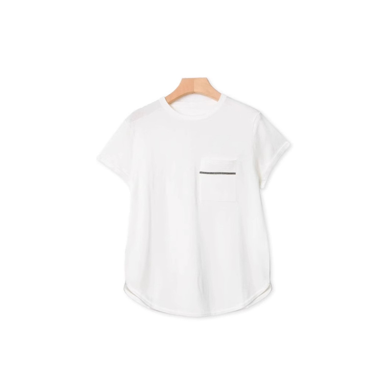 BC free casual ~ delicate naked somatosensory nail bead pocket short sleeve sweater T-shirt new