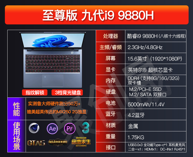 配置i9 9880H