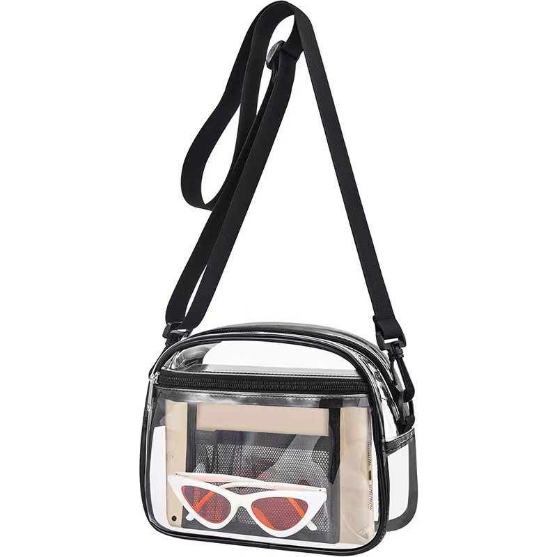 Detachable Shoulder Strap Outdoor Sports Waterproof Transparent Bag Hand-Held Storage Bag Transparent Pvc Multi-Functional Crossbody Bag
