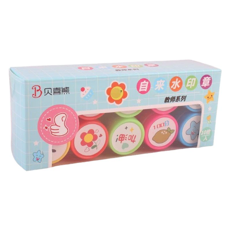 Наградные и похвальные стикеры для исправления домашних заданий учащихся начальной школы, мультяшные пятиконечные звезды с лайком, в коробке, прозрачные и не выцветающие.