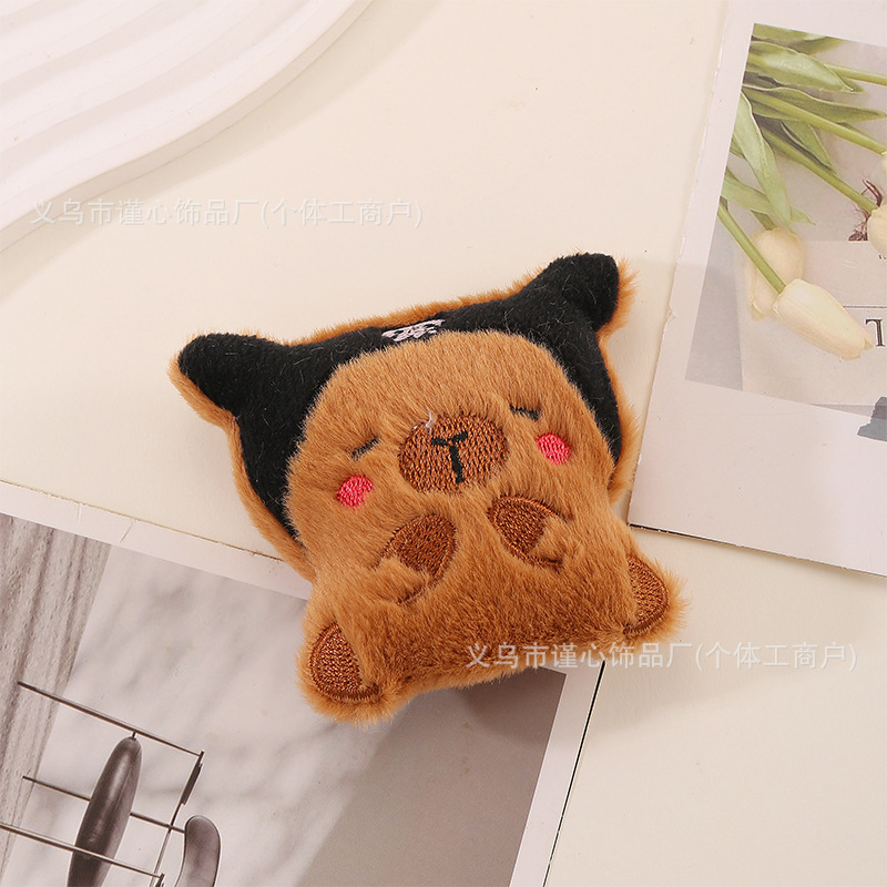 Nuevo lindo colgante de felpa Kapibala de dibujos animados creativos muñeco de carpincho bolso llavero pequeño colgante