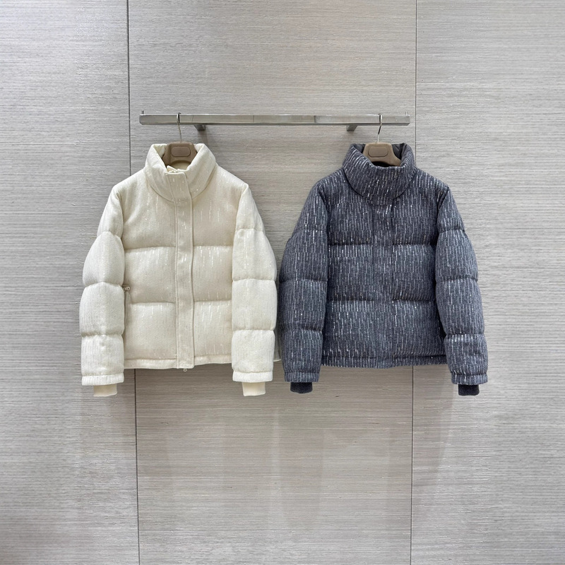 Nanyou High-End Women's Bc Autumn and Winter Heavy-Duty Starry Sequin Embroidery Old Money Style Goose down Jacket