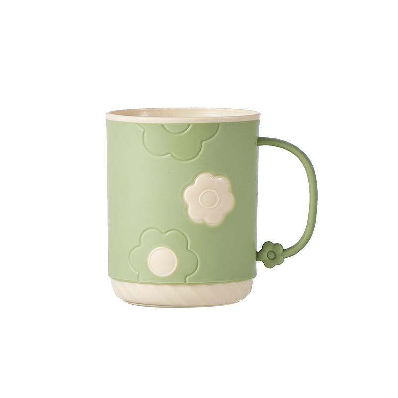 Flores de plástico creativo engrosado taza de enjuague encantador taza de lavado de chicas taza de cepillo de dientes taza de lavado casera taza de agua taza de dientes