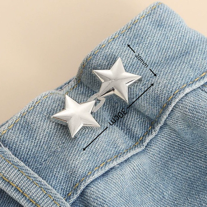 Nail-Free Removable Waist Buckle Pair, Flat-Bottom Seamless Buttons for Pants & Skirts, Assorted Designs