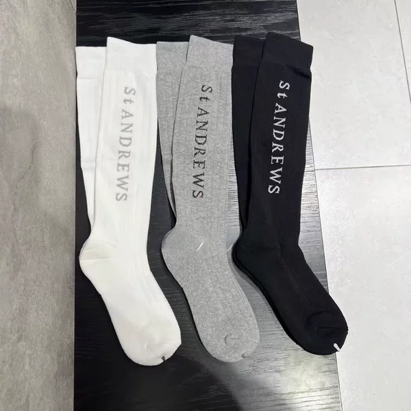 Autumn New Korean Style Golf Socks for Women, Towel Bottom, Versatile Casual Sports Socks, Non-Slip and Thick