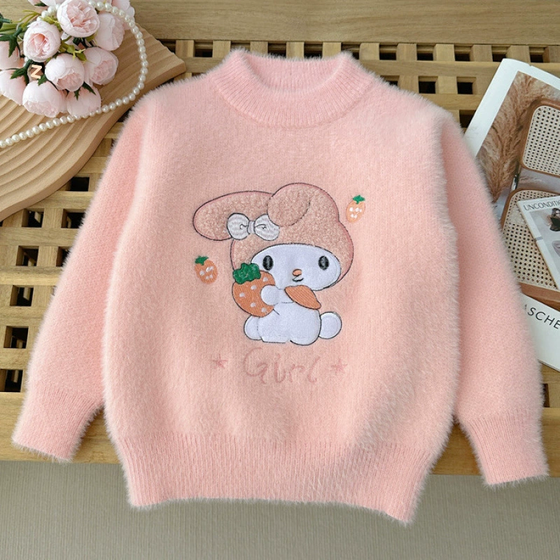 Детские свитера для девочек имитация норкового бархата пуловер осенью и зимой