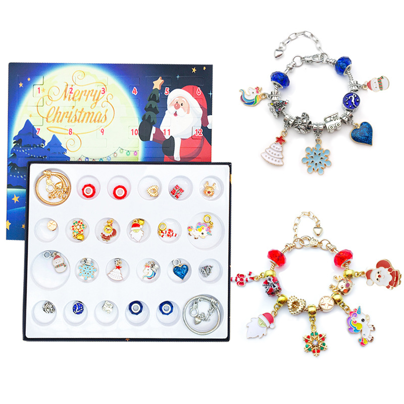 Amazon Venta caliente 24day Navidad ELK caja ciega hecho a mano traje niños sorpresa regalo creativo pulsera