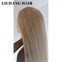 Передние кружевные головные уборы WIG 13x4 прямые светлые льняные золотые прямые волосы в Корейском стиле