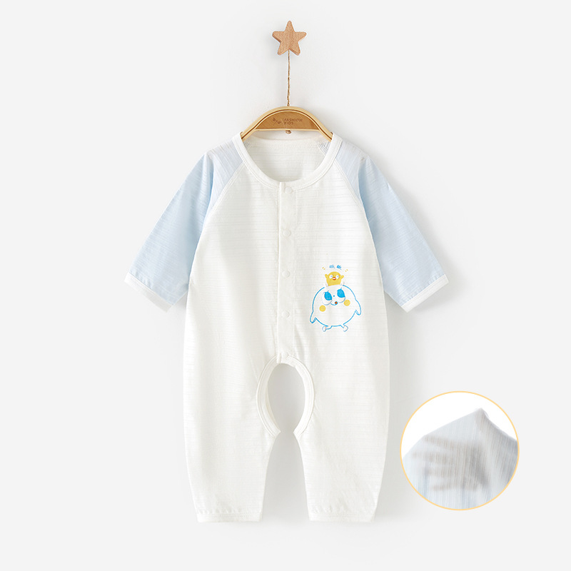 Mono de bebé para primavera y verano, de manga larga, fino, para aire acondicionado, ropa para recién nacidos, ropa de verano para niños pequeños, mono para bebés, niños y niñas. image 15