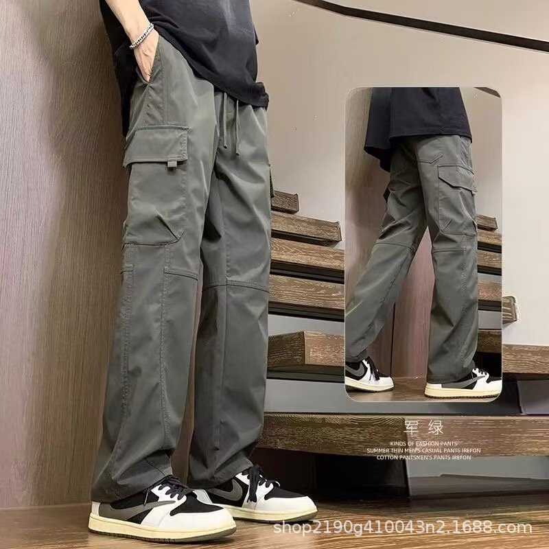 秋冬男士美式加绒工装休闲裤男时尚宽松运动直筒休闲户外冲锋长裤|undefined