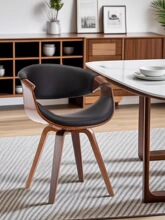 意式极简餐椅家用北欧式实木凳子阳台休闲书房写字靠背椅伊姆斯&