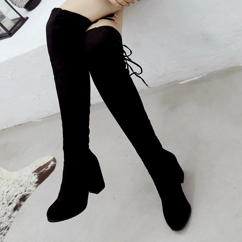 Demi-season elastic high boots, plus size, for import