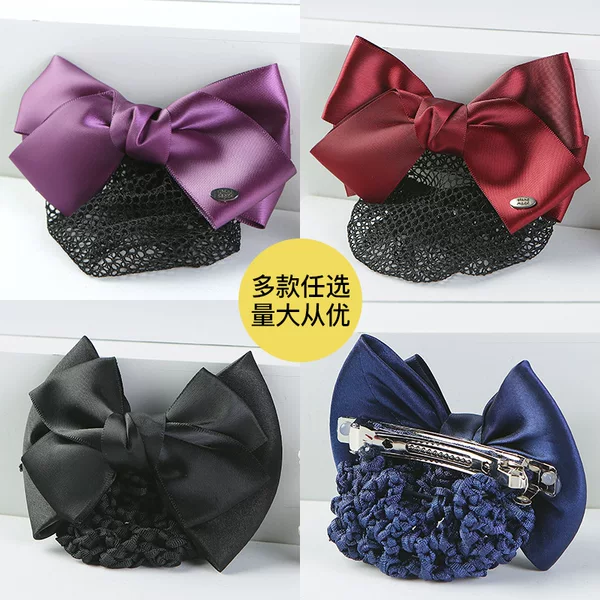 Korean-Style Bowknot Hairpin for Stewardess, Nurse, Hotel, and Telecommunications Staff, Handmade Hair Accessory