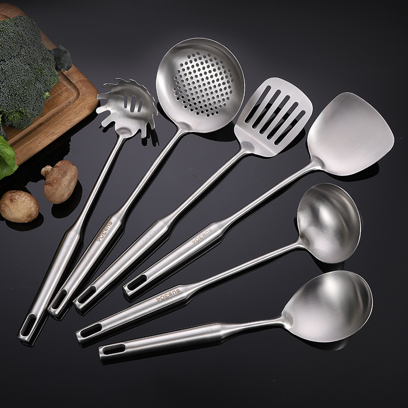 304 stainless steel kitchenware thickened kitchen tools household spatula colander soup spoon frying spatula cooking utensils