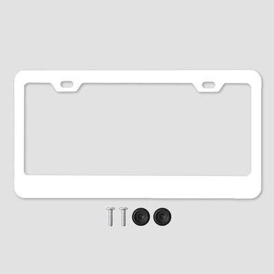 Plate Frame American Standard License Plate – License plate holder/license plate holder - square-hole-rounded-aluminum-spray-white-including-accessories