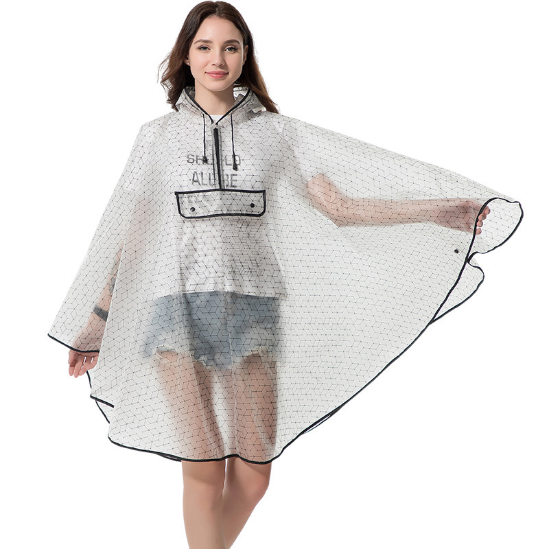 Poncho de Lluvia Transparente de EVA Impermeable para Ciclismo y Senderismo al Aire Libre