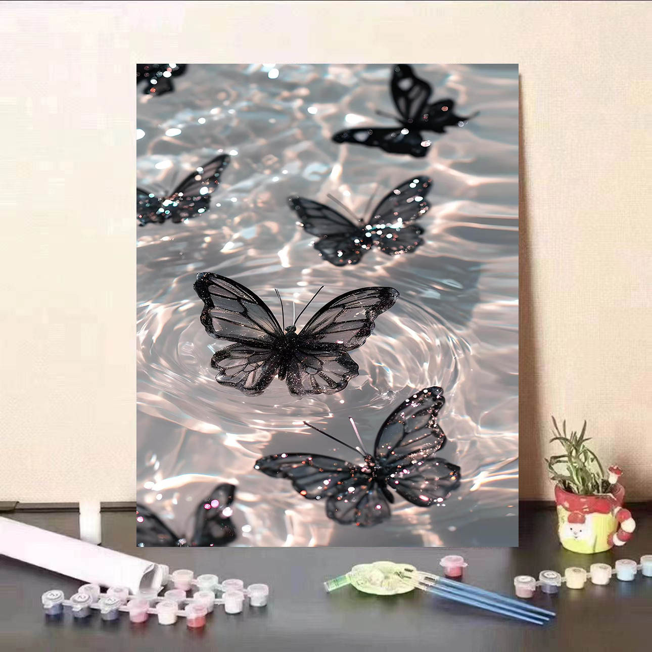 Butterfly Digital Oil Painting Hand-Painted DIY Healing New Living Room Acrylic Oil Painting Birthday Gift Decorative Painting