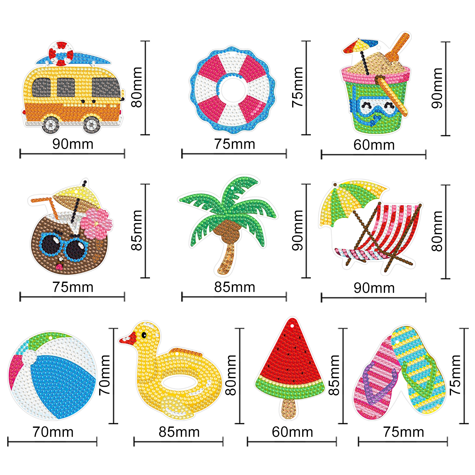 Pintura de diamantes alrededor de Halloween PET material acrílico perforación bordado colgante de Navidad hecha a mano colgante de decoración de sala de estar