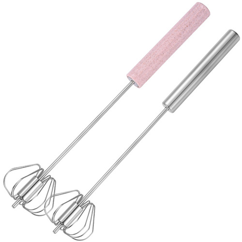 Stainless steel semi-automatic egg beater household baking tools cream egg press rotating hand mixer