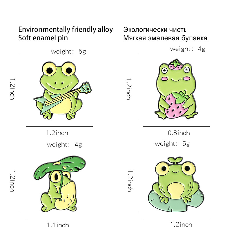 8g Weight Brooches Classification Daily Occasion Cartoon Style Cute Pin Frog Alloy Stoving Varnish Unisex Brooches