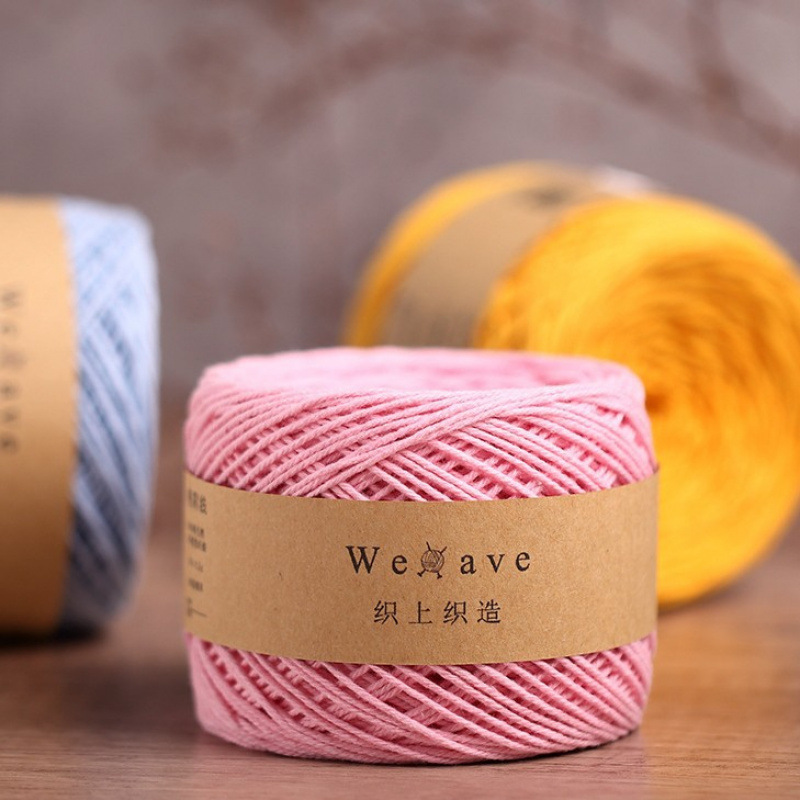 股棉麻线手工编织钩针镂空华夫格包帽子亚麻蕾丝线