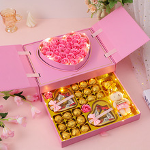 520情人节礼物双层爱心玫瑰花礼盒套装送男女朋友老婆批发发代发