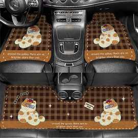 卡通丝圈汽车脚垫车内防尘防滑脚垫通用型后排连体垫防脏汽车脚垫