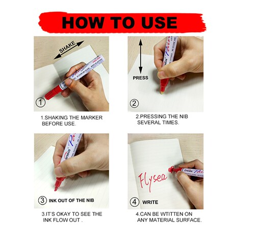 OVERSEAS Paint Pen Wholesale White Painting Graffiti Oily Marker Mark Writing Tire Paint Pen