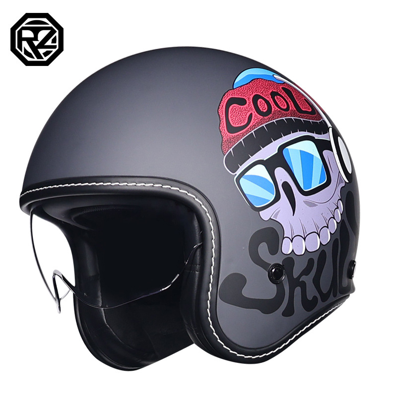 Orz retro casco hombres y mujeres 3C certificado motocicleta medio casco niñas invierno universal Four Seasons motocicleta eléctrica