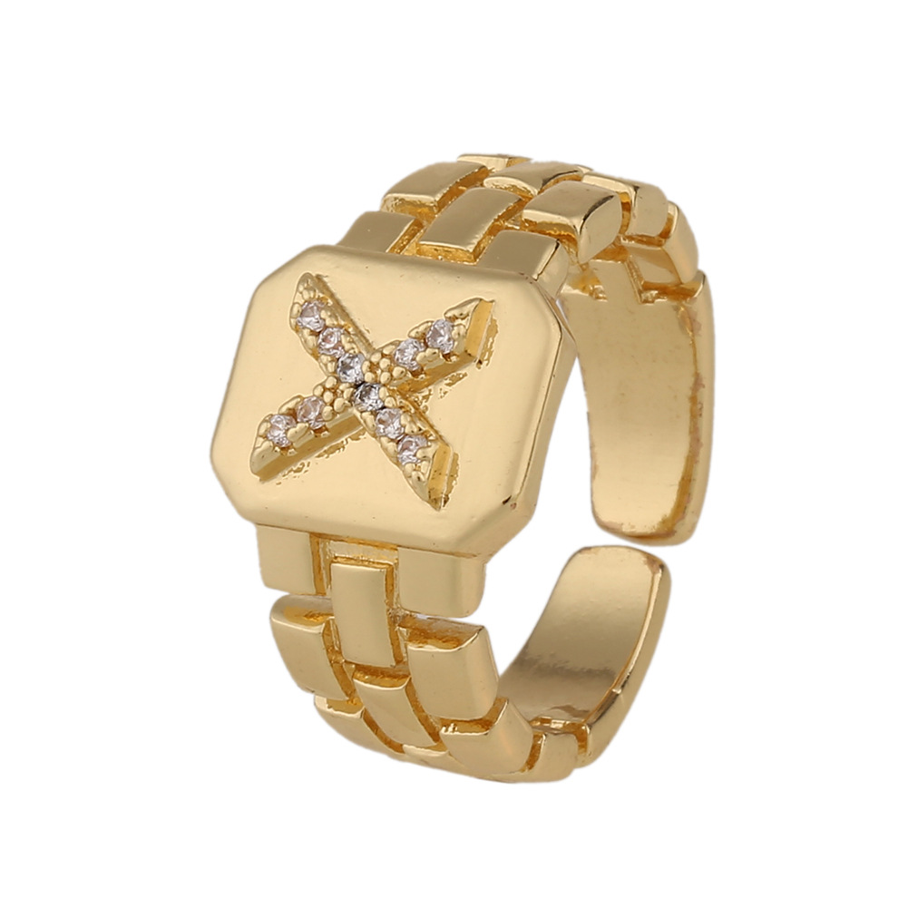 New Fashion Copper-plated 26 English Alphabet Open Ring display picture 18