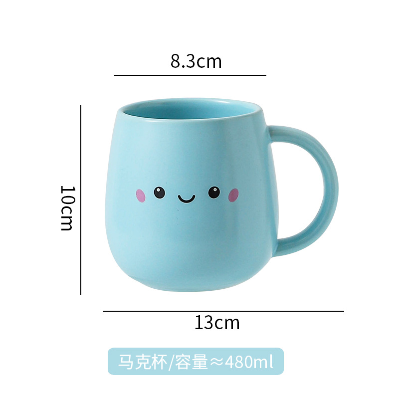 Hermosas tazas de Navidad pintadas a mano creativas lindas tazas de cerámica esmaltadas con tazas de dibujos animados de color con cucharas tazas de desayuno